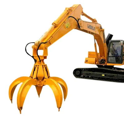 Excavator Attachments Orange Peel Scrap Metal Log Grapple for Demolition