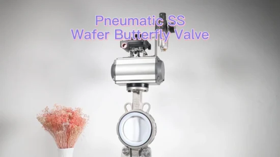 Industrial DN 200 Pneumatic Ductile Iron Wafer Butterfly Valve Motor Actuated in China